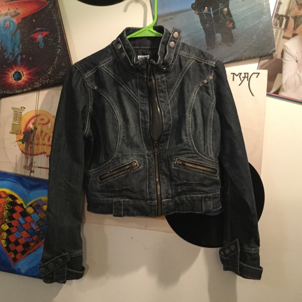 DOLLHOUSE WOMENS CROPPED DENIM JACKET M